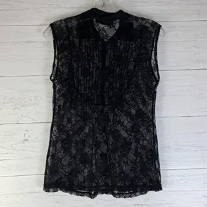 The Limited Black Lace Women’s Outer Shell Top Size Small Button Up Sleeveless thumbnail 2