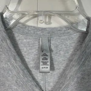 Skims Gray Ribbed Knit Stretch Cotton Rib Sleeveless Tank Dress Small S Minimal thumbnail 3