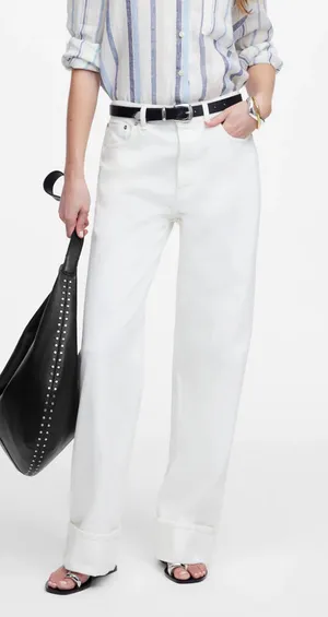 Madewell | NWT Low-Slung Baggy Jean White Wide Leg Denim | Sz 30 thumbnail 1