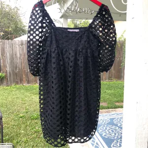 KIMCHI BLUE UO Moe Dot Lace Babydoll Mini Dress S thumbnail 6