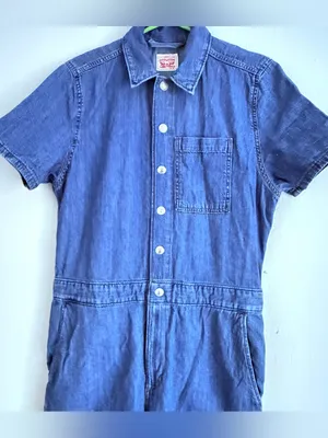 Levi's Short-Sleeve Heritage Jumpsuit Snap Down 100% Cotton Utility Coveralls thumbnail 3