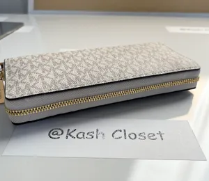 Michael Kors Large Logo Travel Continental Wallet/Wristlet - Vanilla thumbnail 4