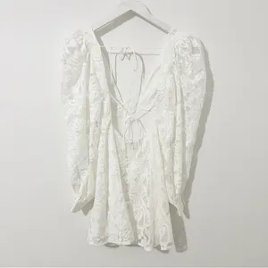 NWT NEW For Love & Lemons Maureen Mini Dress White Lace Size XS thumbnail 5