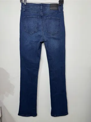 Express Women's Dark Wash Slim Bootcut Jeans - Distressed- Size 6 thumbnail 5