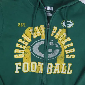 NFL Team Apparel Green Bay Packers Hoodie Womens Medium Green Zip Up Sweatshirt thumbnail 3