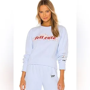 Revolve BSR by Samii Ryan felt cute daisy pastel blue sweatshirt thumbnail 6