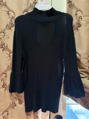 Arden B Black pearl beaded Accented Cowl Sweater thumbnail 3