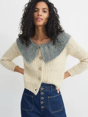 Raga Dorothy Textured Button Front Boho Cardigan Sweater Anthropologie M thumbnail 1