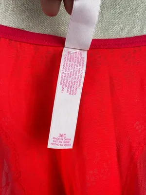 Victoria's Secret Red Lace Mesh Bustier Teddy 36C Y2K Ruffle thumbnail 8