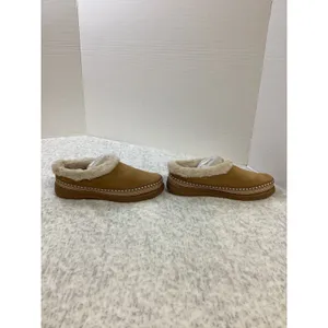Zodiac Latte Suede Faux Fur Lined Slippers Mules Tan H8094L1201‎ Womens 7 M NEW thumbnail 2
