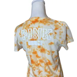PINK Victoria's Secret University Of TN Orange White Tie Dye Shirt Large College thumbnail 5