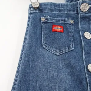 Dickies Denim Bib Overalls Womens Button Front Workwear Farmer Gorp Size XL thumbnail 5