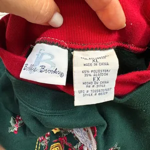 Vintage Bobbie Brooks green 90s Santa christmas‎ embroidered sweatshirt size xl thumbnail 3