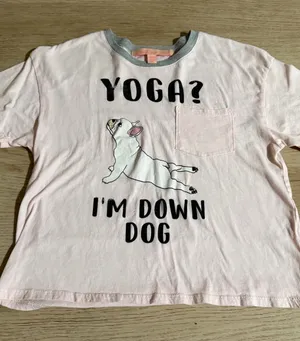 Rebellious One Light Pink 'Yoga? I'm Down Dog' Graphic Tee thumbnail 1