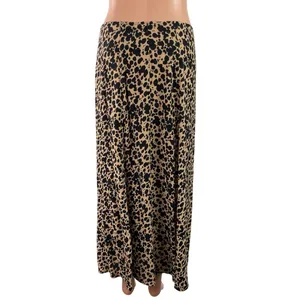 Reformation Layla Spotted Beige Black High Waist Flare Straight Midi Skirt Sz 8 thumbnail 3