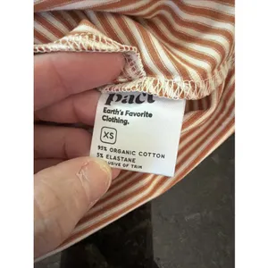 Pact NWT Organic Cotton Mini Skirt Circle Skater Sz XS Striped Pockets A-line thumbnail 6
