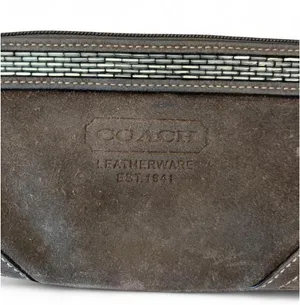 Coach Suede Leather Wristlet Brown thumbnail 4