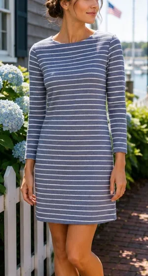 Sail To Sable Striped Nautical Casual Dress Size S thumbnail 1
