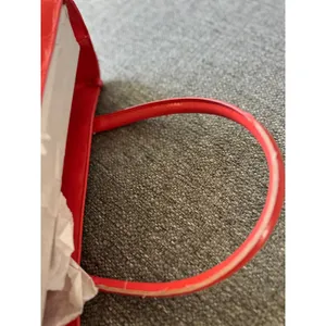 Kate Spade New York Red Patent Leather Heart Embossed Tote Bag Handbag **seedesc thumbnail 10