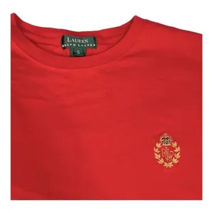 Lauren Ralph Lauren Women's Red Crewneck T-shirt Embroidered Logo Small thumbnail 7