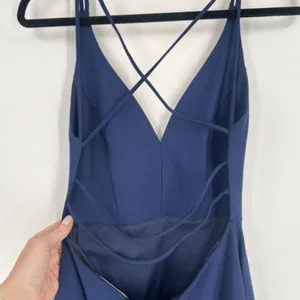 NWT Lulus Forever Crush Navy Blue Strappy Sleeveless Skater Dress‎ Size Medium thumbnail 7