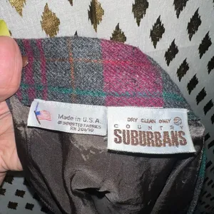 Country suburbans Wool polyester vintage skirt plaid 80s size 12 thumbnail 4