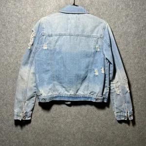 Ci Sono Denim Collection Distressed Trucker Jacket Med Wash Womens Medium thumbnail 5
