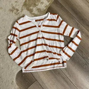 Aerie long sleeve striped Henley top thumbnail 1