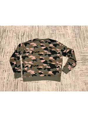 NEW Divided H&M women's large green/blk/pink camo shirt thumbnail 3