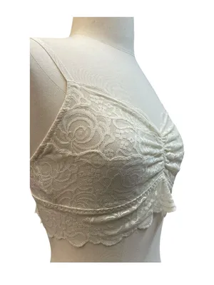 Cami Camisole Fairy Core Coquette PINK Victoria's Secret Lace Bralette Ivory L thumbnail 2