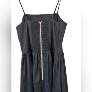 Stillwater Black Linen Blend Midi‎ Dress Small Spaghetti Strap Boho Casual thumbnail 5
