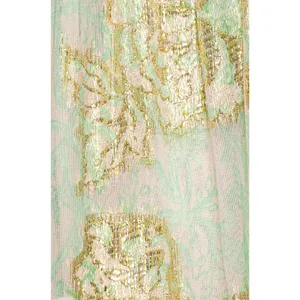HEMANT AND NANDITA Sidra Mini Dress in Sea Green X-Small New Womens Metallic thumbnail 4