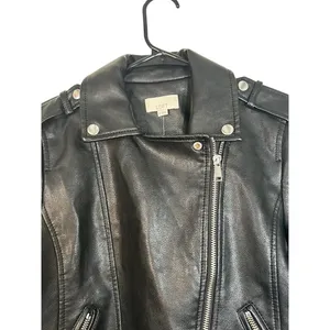 Ann Taylor Black Vegan Leather Edgy Moto Jacket NWT Women Sz XS thumbnail 11