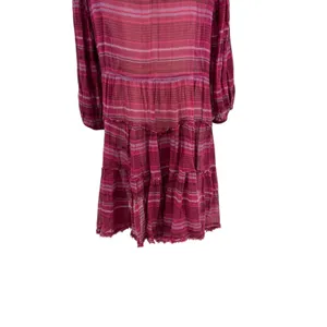 Free People Gianna Striped Tunic Dress Tasseled Pink‎ Size Small thumbnail 10