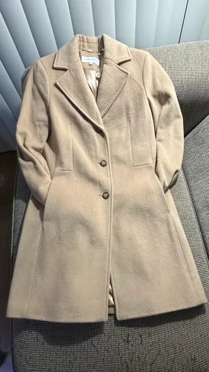 Calvin Klein Wool Polyester Cashmere Blend Tan Camel Coat Jacket thumbnail 14