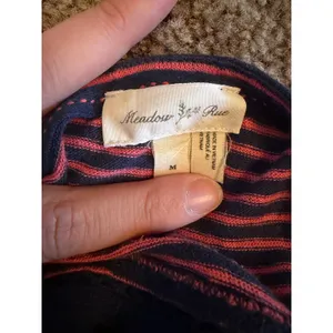 Anthropologie Meadow Rue Sideswing Striped Ruffle Back Top Linen Cotton Blend thumbnail 7