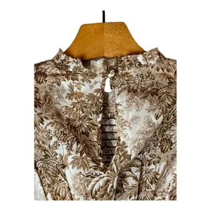 Bec + Bridge Brown And Ivory Cotton Smocked Toile Print Gloria Mini Dress Size 2 thumbnail 8