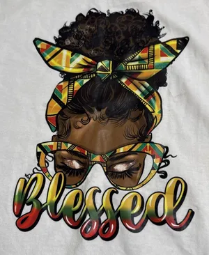 Gildan African American Blessed T-Shirt Women M White Graphics Top Cotton thumbnail 1