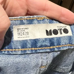 Topshop Women's Cropped Jeans Size 24 Blue Frayed Hem Relaxed Fit thumbnail 7