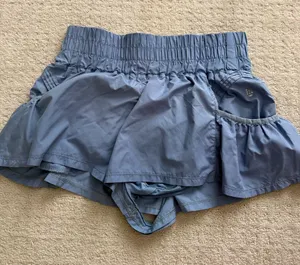 Get Your Flirt On FP Movement by Free People Dusty Blue Athletic Shorts thumbnail 1