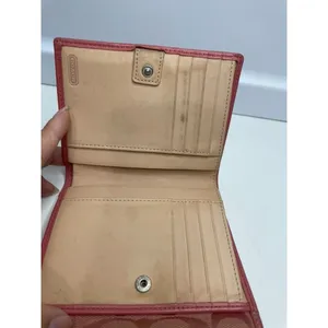 Y2K Vintage Coach Pink Signature Suede Leather Wallet Authentic thumbnail 5