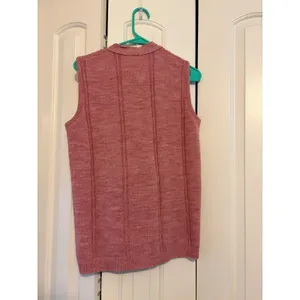 Vintage Azure Vest Womens Button Up Sleeveless Knit Top Pink‎ Casual Grandma thumbnail 8