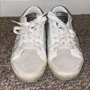 Womens Vintage Havana Croc Embossed Superstar Leather Shoes thumbnail 1