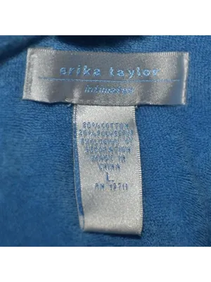 Erika Taylor Relax Blue Terry Cloth Zip Front Short Sleeve Robe Lounger Size L thumbnail 7