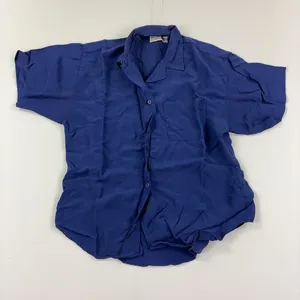 Vintage Abercrombie & Fitch Shirt Womens 8 Blue Short Sleeve Button-Up Rayon thumbnail 1