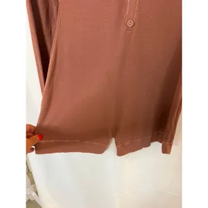 Skims Soft Lounge Henley Romper Ribbed Long Sleeve in Color Wood sz. L thumbnail 4