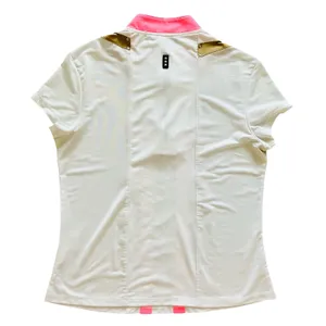 Jamie‎ Sadock Golf Tennis Top 1/4 Quarter Zip Polo Medium White Pink Activewear thumbnail 3