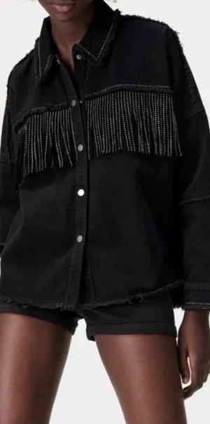 Oversized SHINY FRINGE JACKET ZARA thumbnail 1