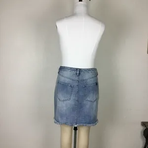 Buffalo Jeans Skirt Size 29 David Bitton Cotton Denim Embroidered Light Wash thumbnail 5