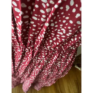 Grecerelle Red Polka Dot Maxi Dress Tiered Skirt Elastic Waist Casual Chic thumbnail 3